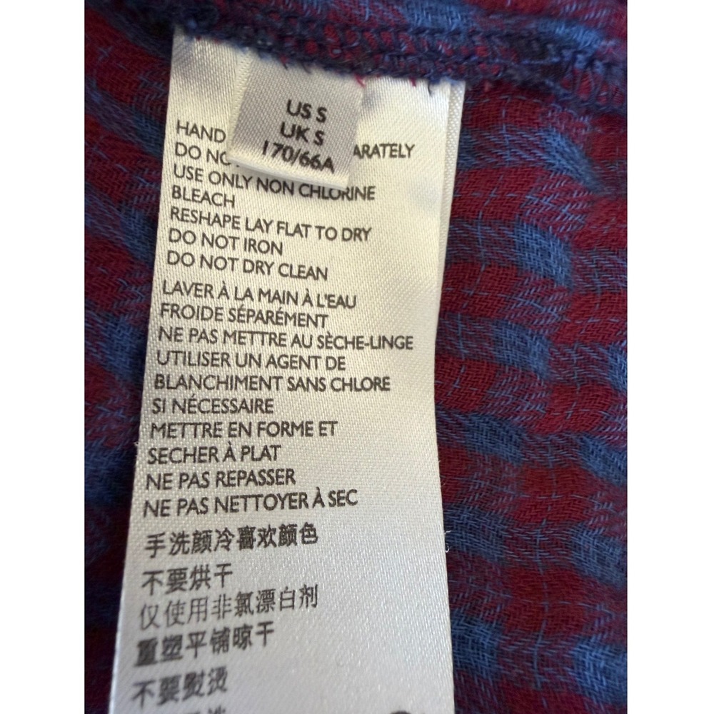 Urban Outfitters Jo Plaid Midi Skirt Red Blue Tartan Pencil S Grunge 90's Preppy - Picture 9 of 15